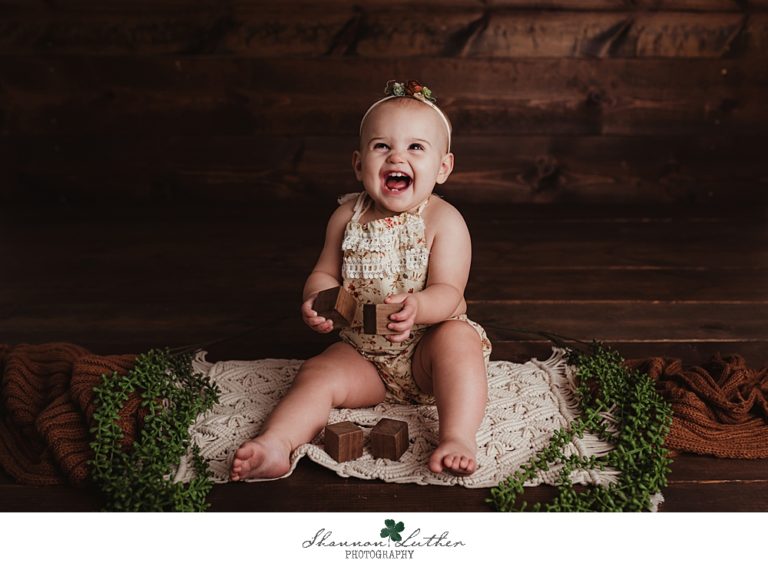 Dubach Louisiana Infant Portrait Photographer | Charlotte 12 Month Milestone Studio Portrait Session