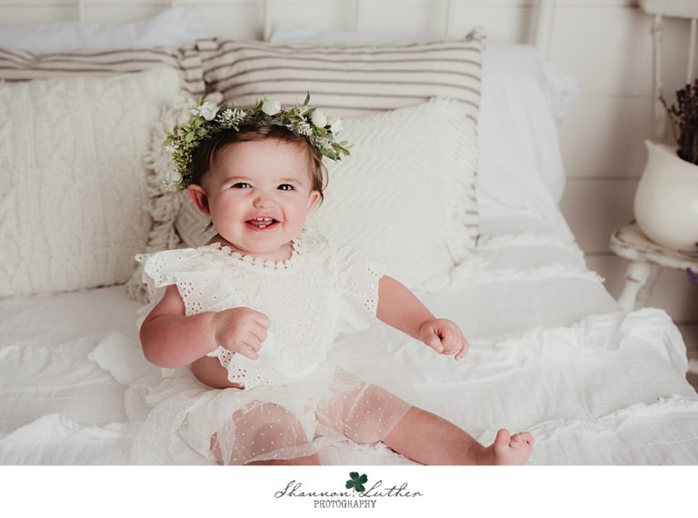 Sterlington Louisiana Infant Portrait Photographer | Kinsley 12 Month Milestone Studio Mini-Session