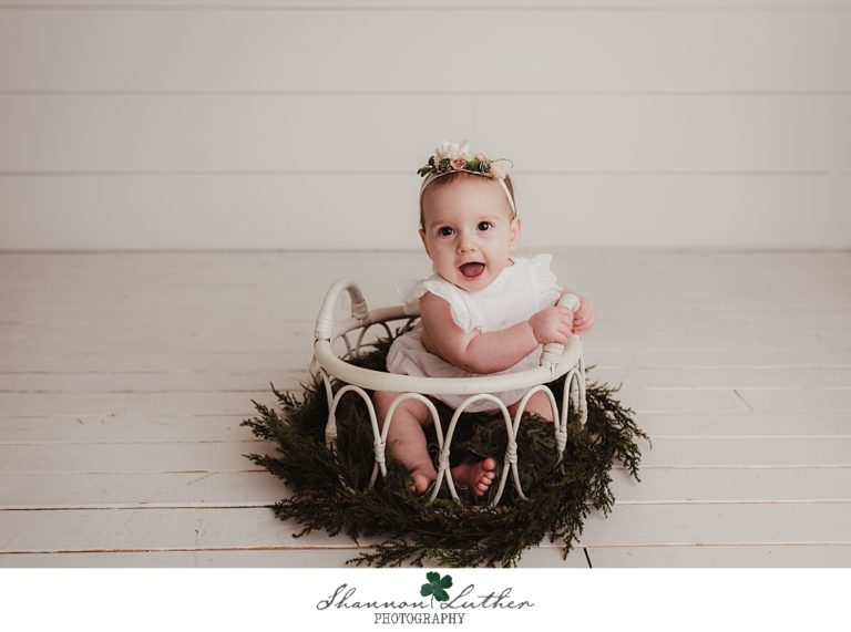 Monroe Louisiana Infant Portrait Photographer | Cecilia 6 Month Milestone Studio Portrait Session