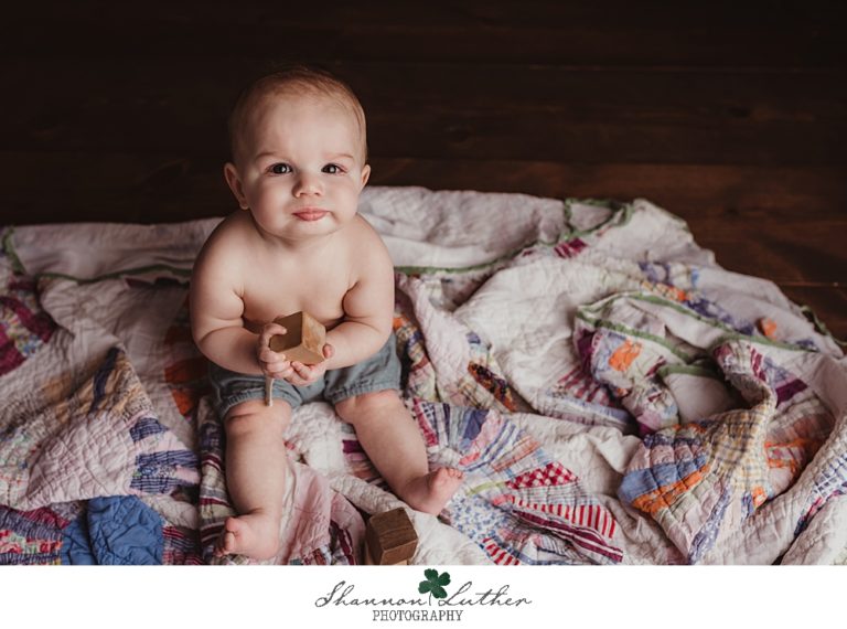 Calhoun Louisiana Infant Portrait Photographer | Callan 9 Month Milestone Studio Portrait Mini-Session