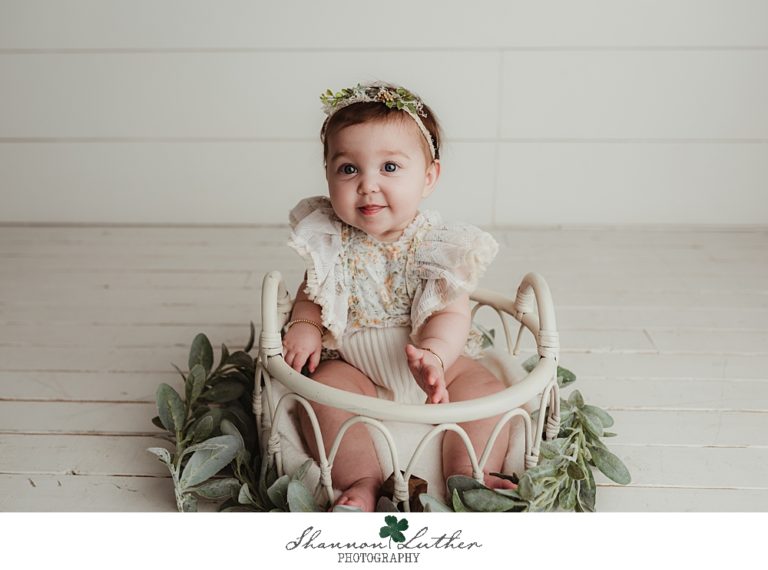 West Monroe Louisiana Infant Portrait Photographer | Conner 6 Month Milestone Studio Portrait Session