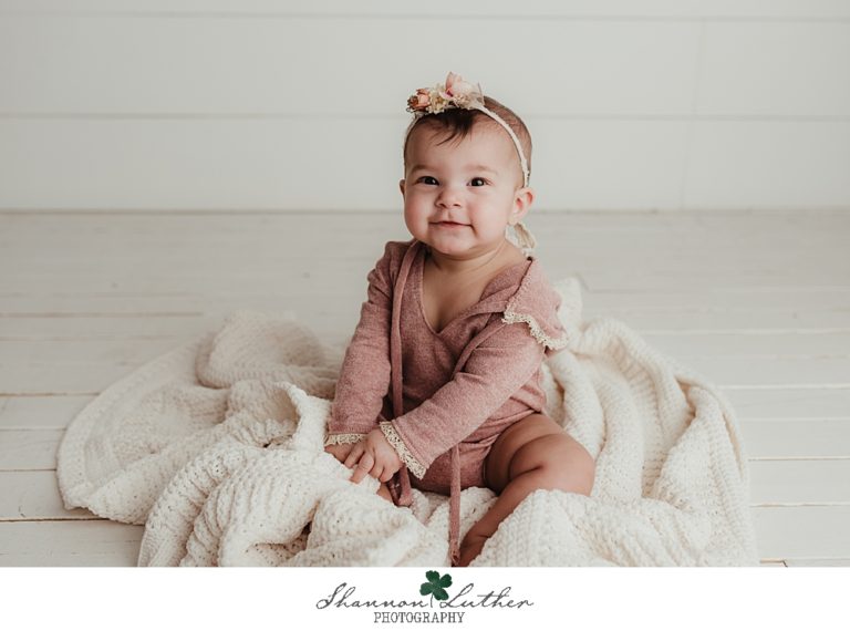 Calhoun Louisiana Infant Portrait Photographer | Meadow 6 Month Milestone Studio Portrait Session