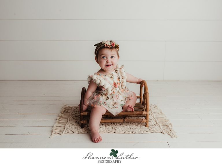 West Monroe Louisiana Infant Portrait Photographer | Conner 9 Month Milestone Studio Portrait Session