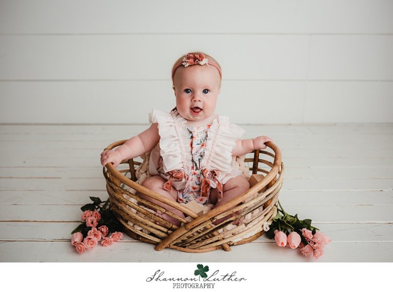 Monroe Louisiana Infant Portrait Photographer | Hayden 6 Month Milestone Studio Portrait Session