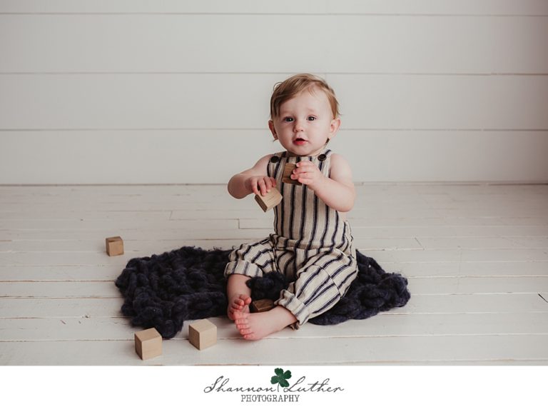 West Monroe Louisiana Infant Portrait Photographer | River 12 Month Milestone Studio Portrait Session
