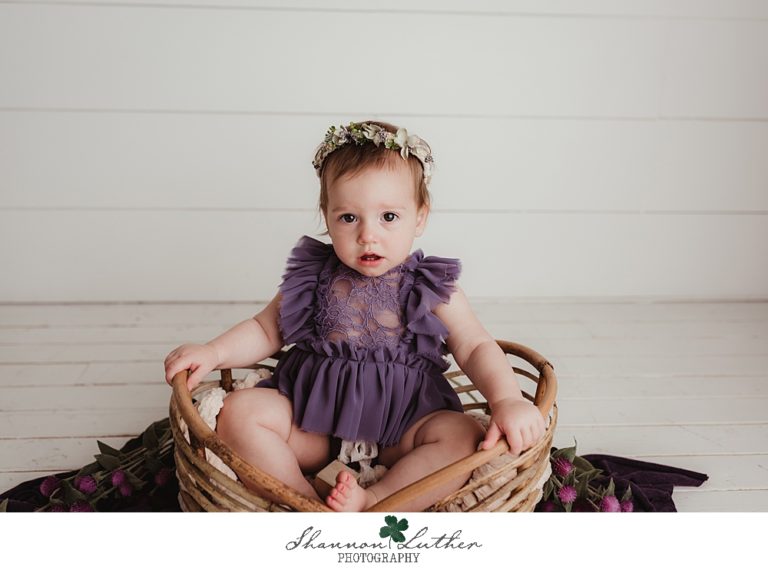 Monroe Louisiana Infant Portrait Photographer | Cecilia 12 Month Milestone Studio Portrait Session