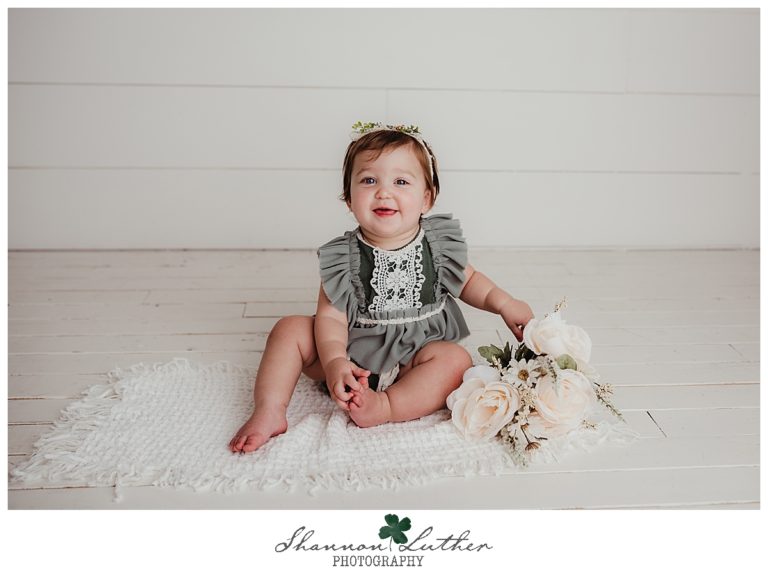 West Monroe Louisiana Infant Portrait Photographer | Conner 12 Month Milestone Studio Portrait Session