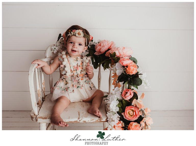 West Monroe Louisiana Infant Portrait Photographer | Oaklynn 12 Month Milestone Studio Portrait Session