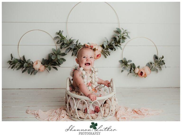 West Monroe Louisiana Infant Portrait Photographer | Zulie 6 Month Milestone Studio Portrait Session