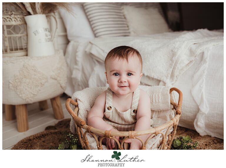 West Monroe Louisiana Infant Portrait Photographer | Brodie 6 Months Studio Portrait Session