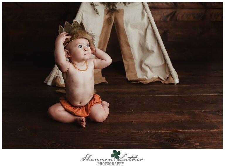 Dubach Louisiana Infant Portrait Photographer | Myles 12 Months Studio Portrait Mini-Session